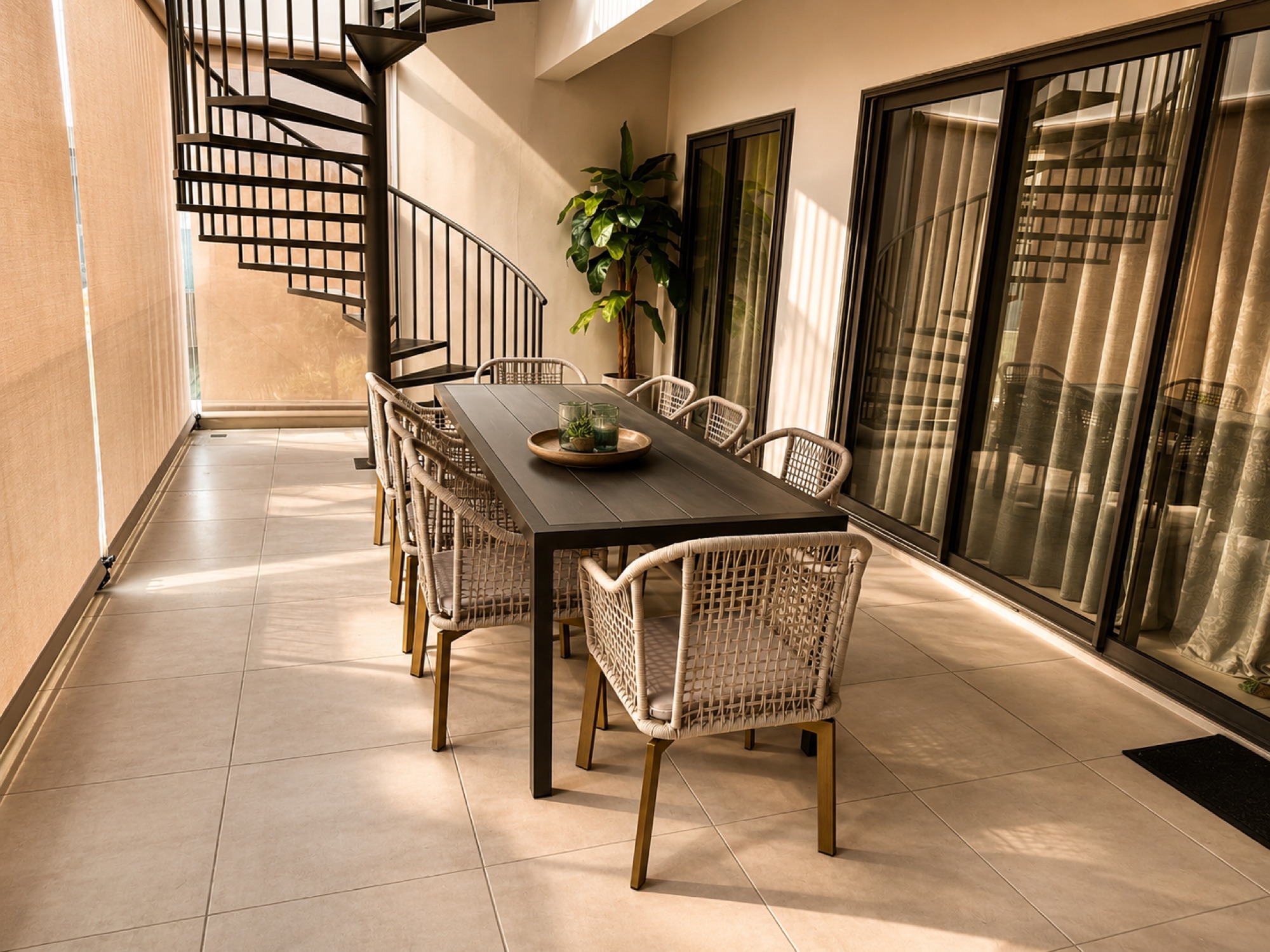 Private balcony with loungers