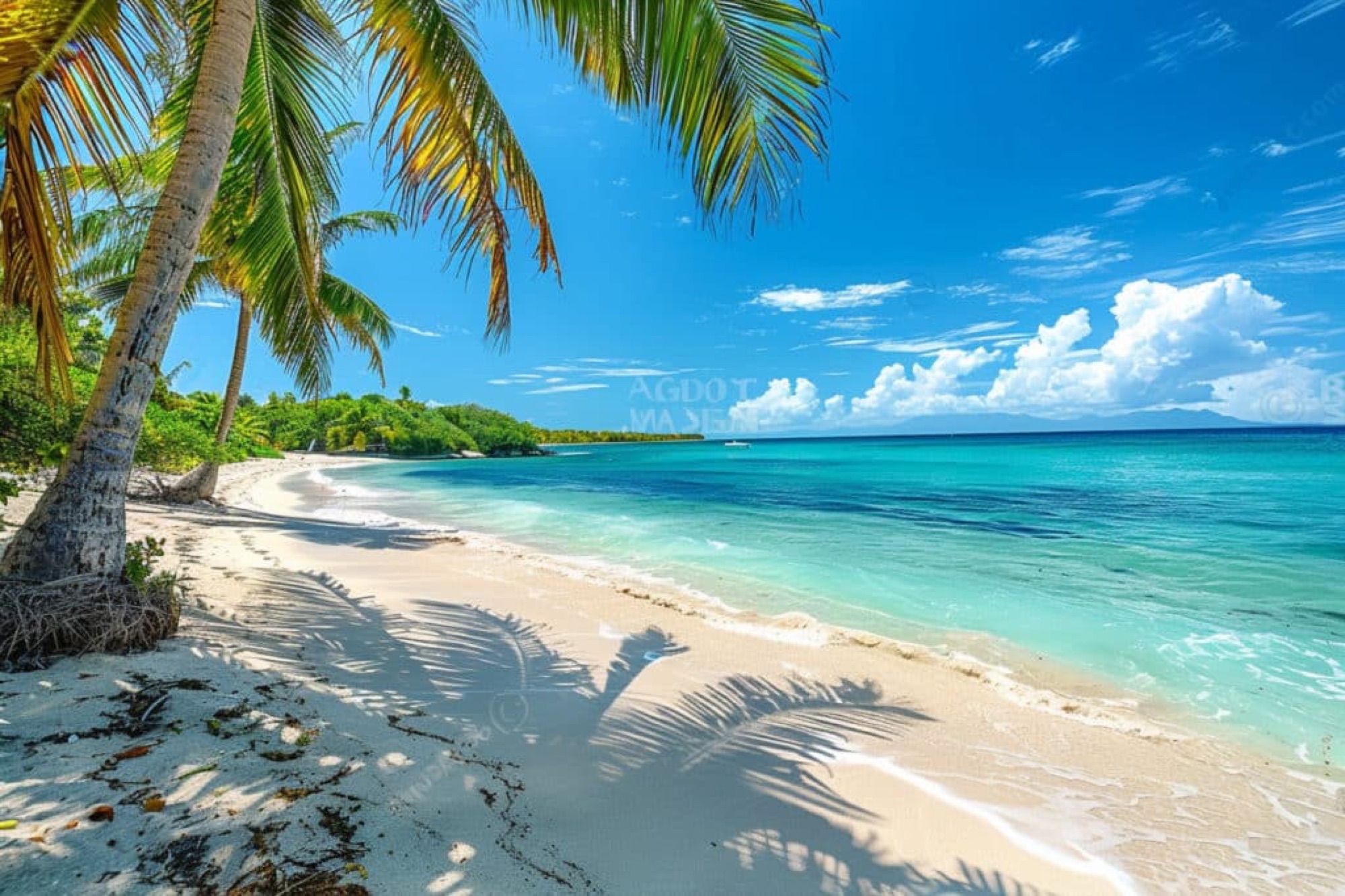 Trou aux Biches, two kilometres of pristine white sand behind a coral reef