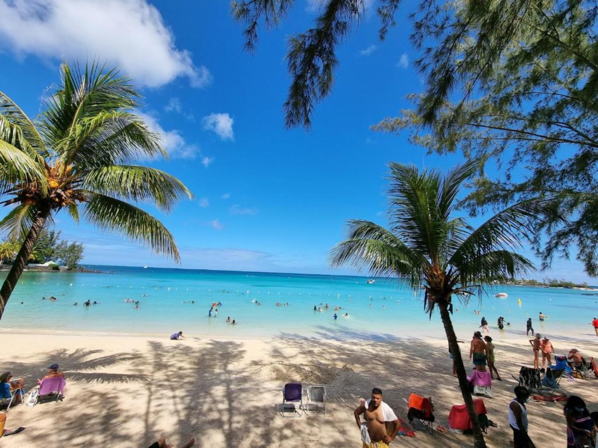 Pereybere Beach, a sheltered swimming cove with crystal-clear water